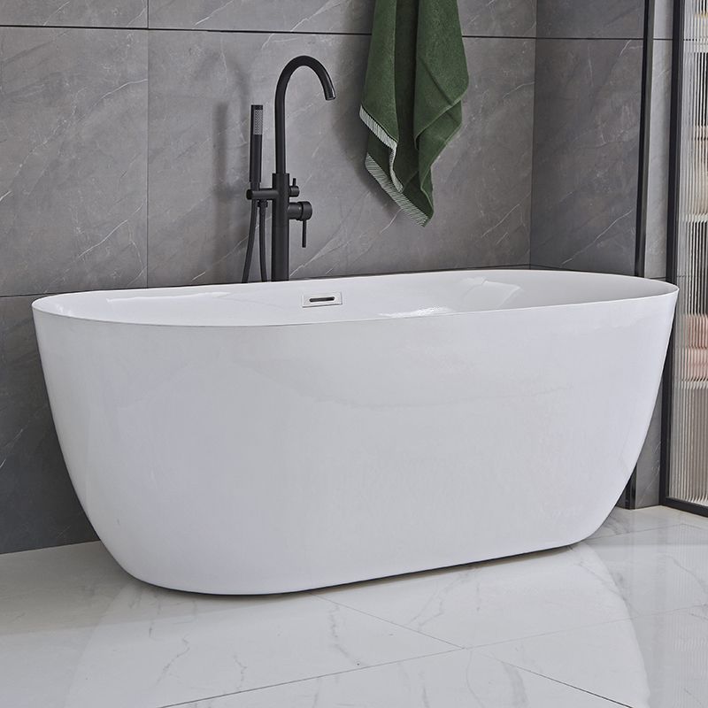 Antique Finish Stand Alone Bathtub Modern Oval Soaking Bath Tub