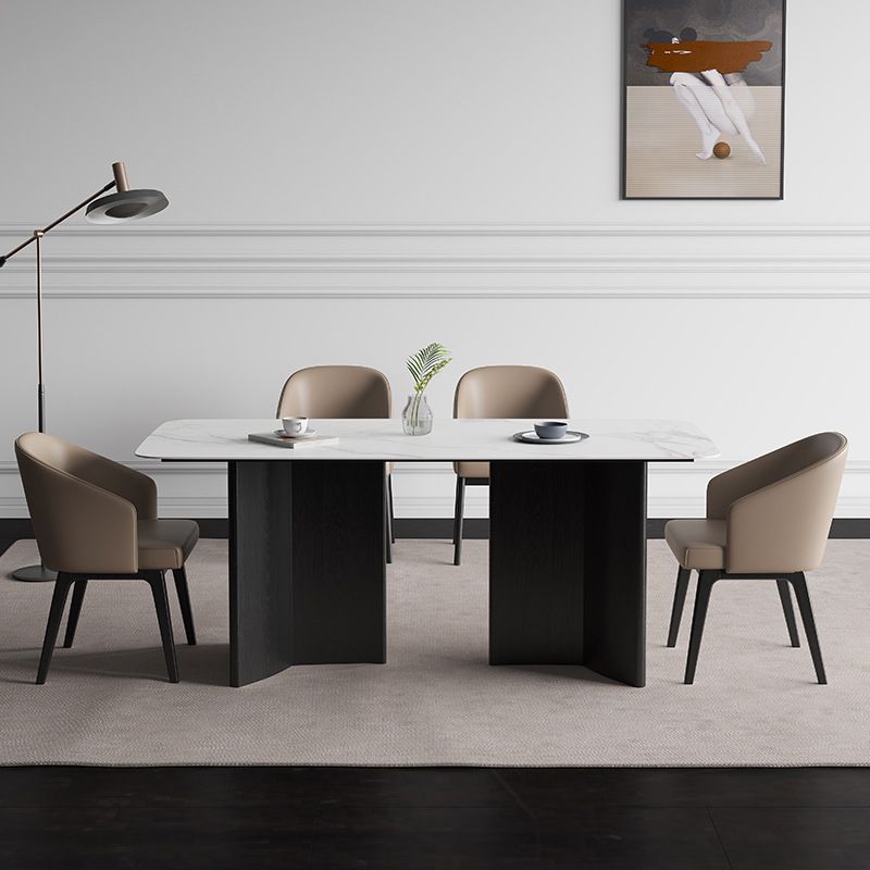 Modern 1/2/5/7 Pieces Furniture Stone Rectangle Dining Chairs Set in White
