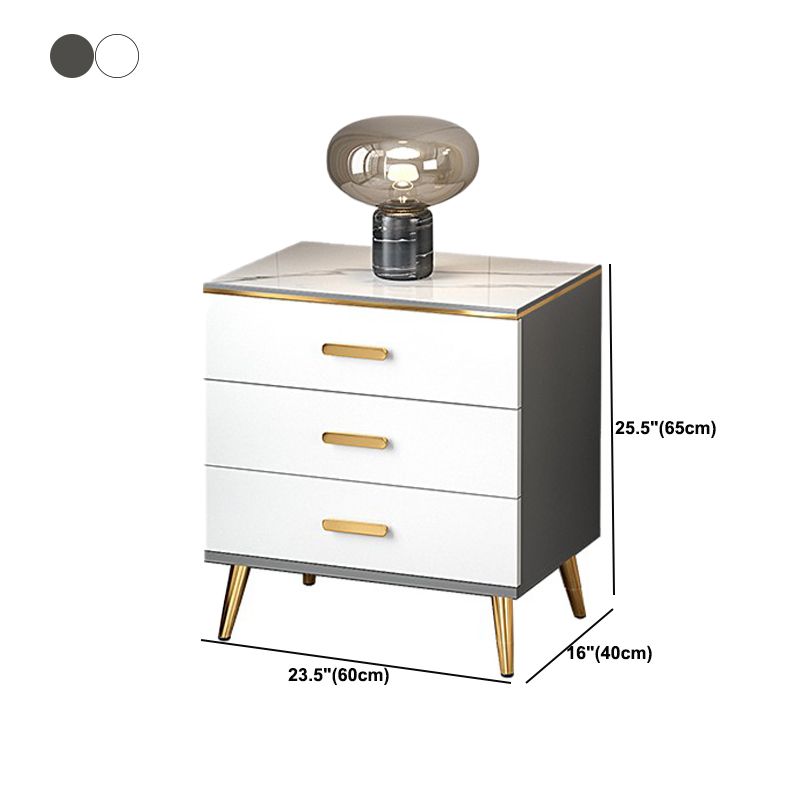 15.74" Wide Modern Accent Chest White Wooden Chest with Drawers