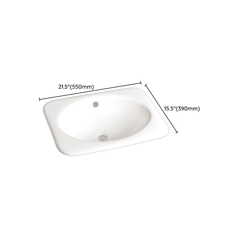 Traditional Drop-in Bathroom Sink Oval Porcelain with Faucet Basin Sink