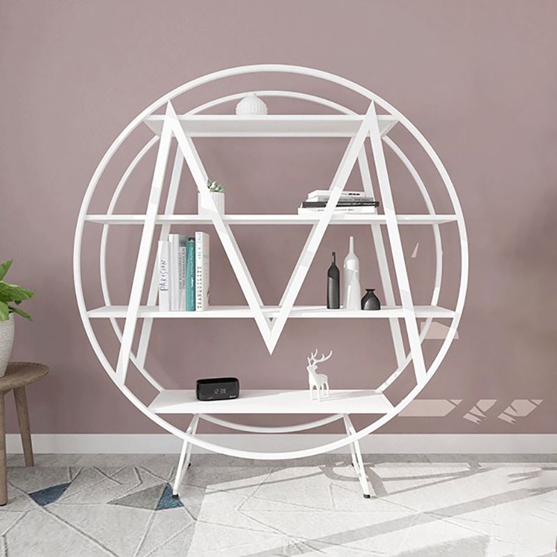 Glam 4 Shelves Bookcase Etagere Metal Open Back Bookshelf with Shelves