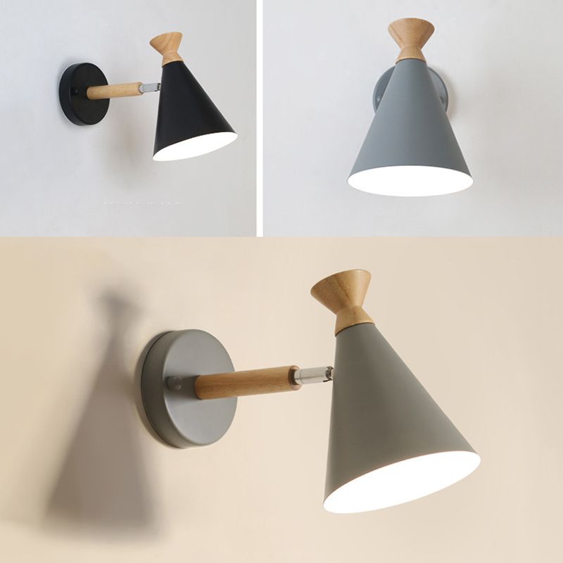 Cone Shaped Wall Mounted Light Nordic Metal Wall Mounted Light Fixture for Bedroom
