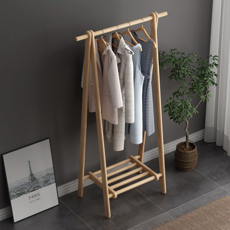 Contemporary Coat Hanger Solid Ash Wood Shelve Design Coat Rack for Living Room