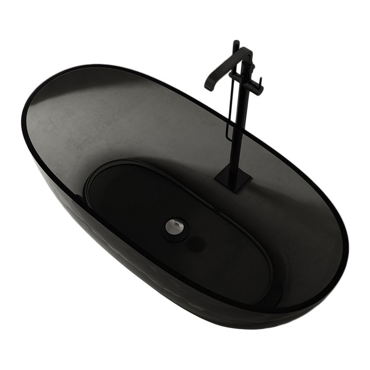 Antique Finish Soaking Bath Tub Stand Alone Modern Oval Bathtub