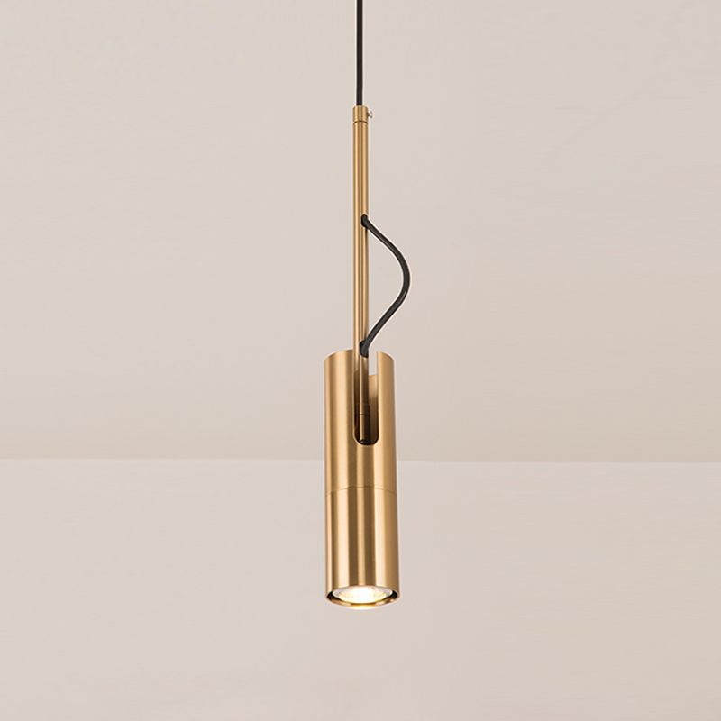 Postmoderne Light-Luxury suspendu lampe à pêche cylindrique en métal