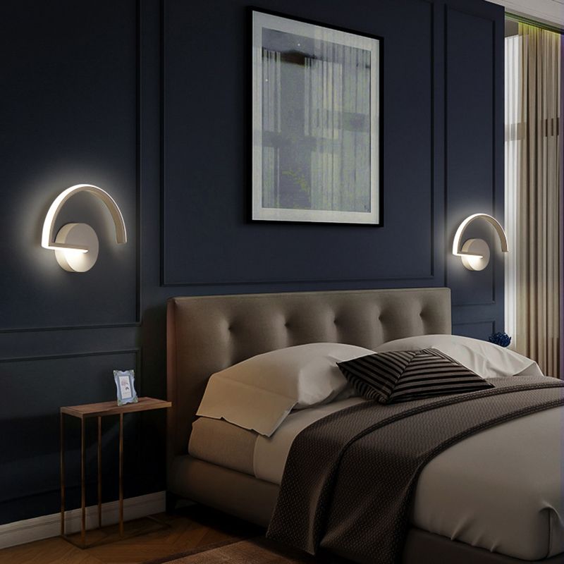 1-Light LED Wall Mount Light Simple Wall Sconce Light with Acrylic Shade for Bedroom