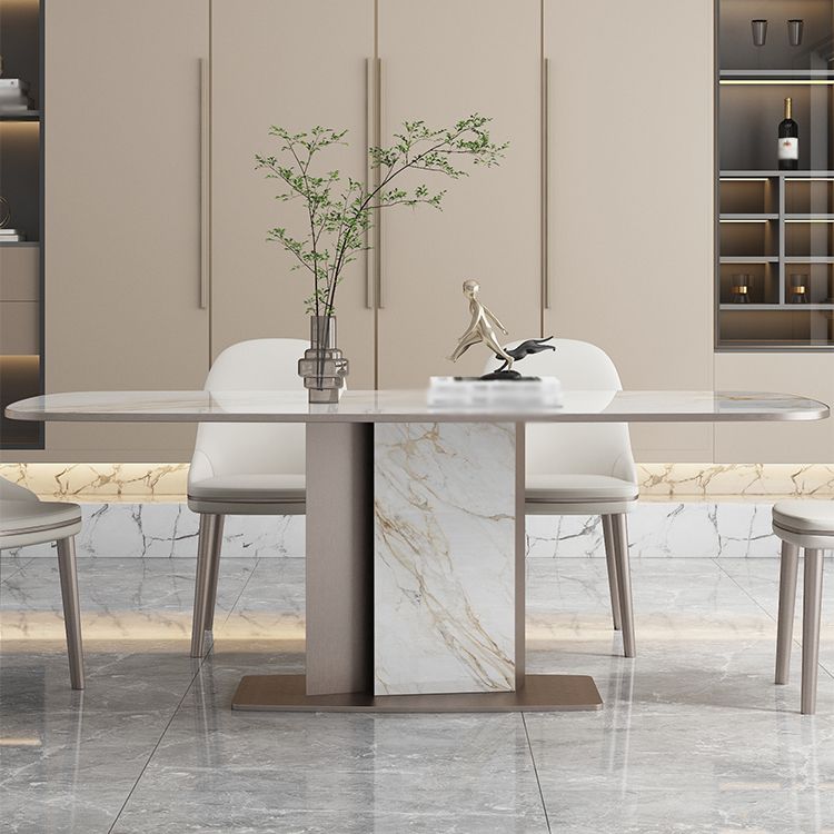 Luxury Sintered Stone Top Dining Set 1/2/5/6/7 Pieces Rectangle Dining Table with Chairs