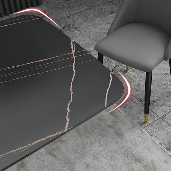 Traditional Luxury Dining Site Table Rectangle Stone Furniture with Pedestal Base