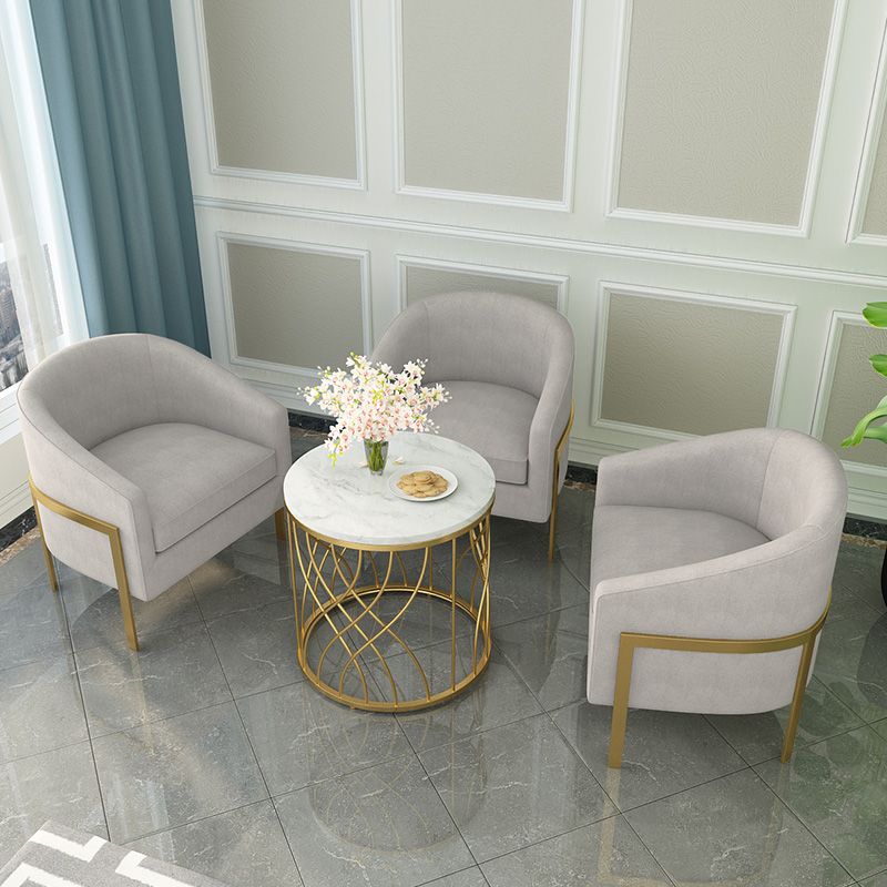 Linen Barrel Chair 23.62" Wide Arms Included Chair with Basic Four Leg