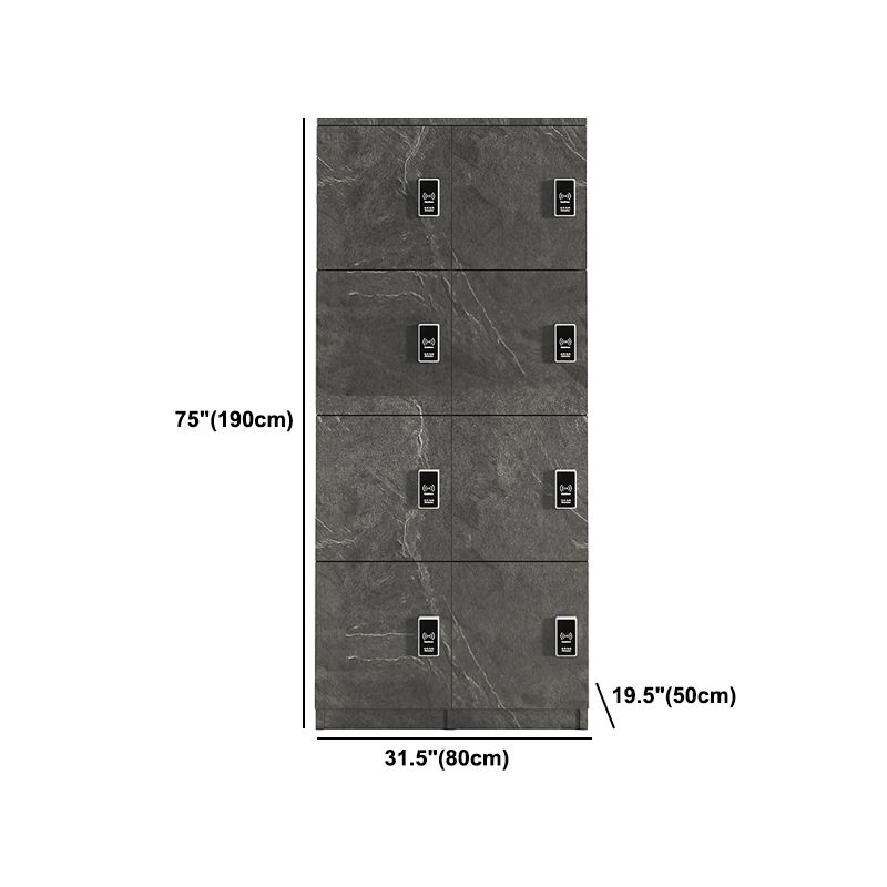 Gray Engineered Wood Armoire for Bathroom Modern Hinged Door Cabinet