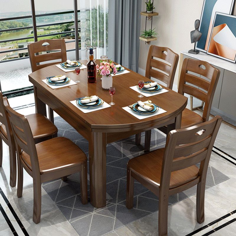 Solid Wood Modern Dining Room Dinner Kitchen Table 4 Legs Dining Table