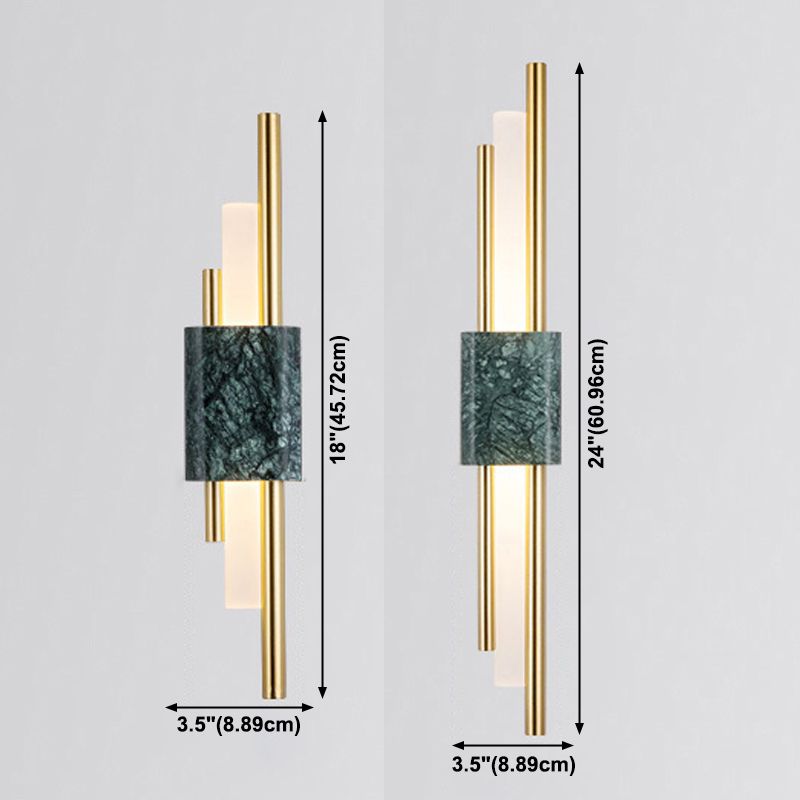 Luz de pared de metal moderna LED geométrica LED apliques con mármol para dormitorio