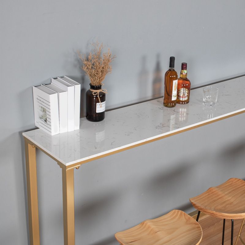 Glam Style Rectangle Bar Table 1/2/5 Pieces Faux Marble Counter Table for Indoor