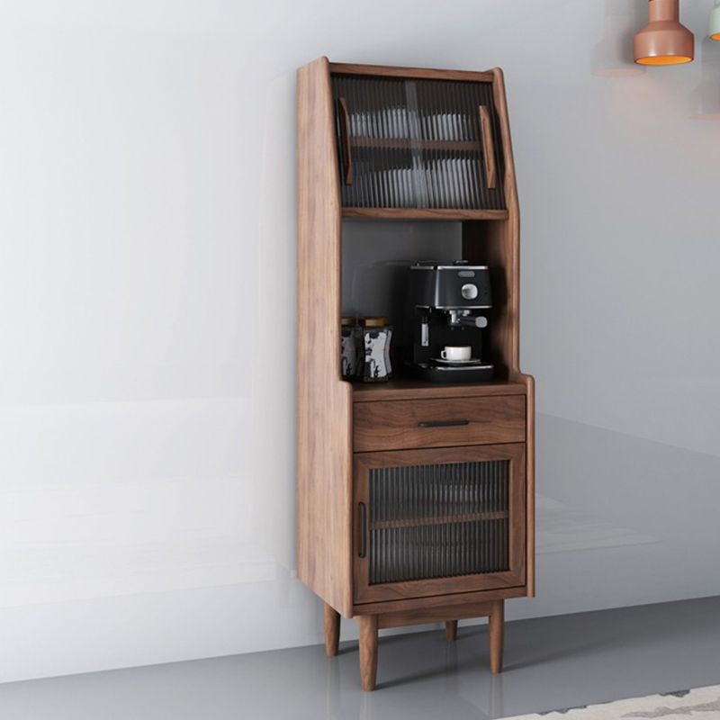 Wooden Sideboard Farmhouse Style Home Side Board with Sliding Door