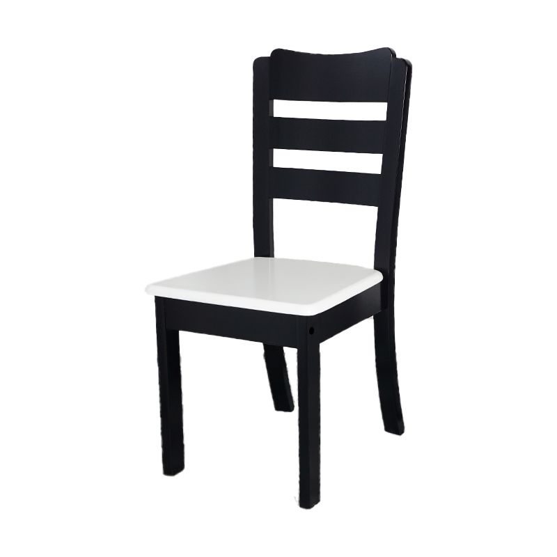 Sillas de comedor sin brazos para el hogar, silla lateral con respaldo de escalera y patas de madera (juego de 2)