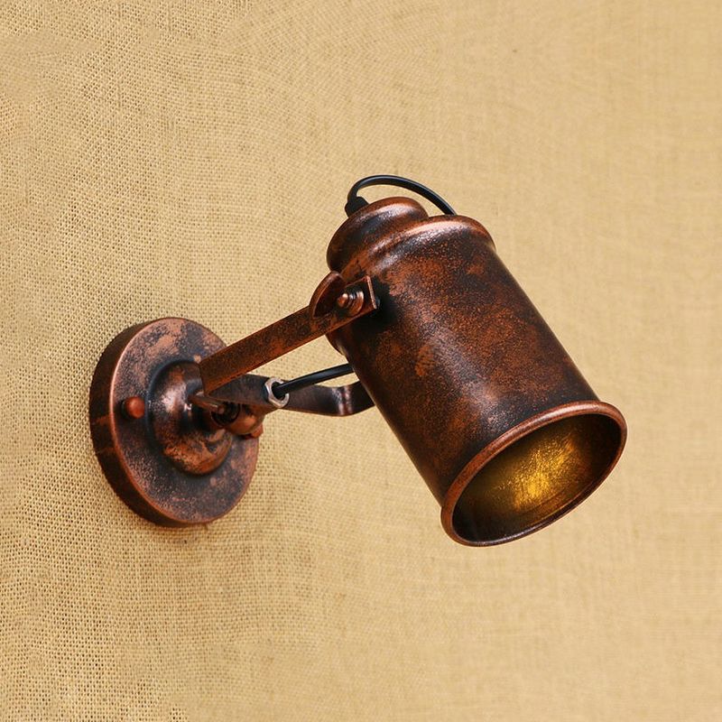 Cylinder Wall Lighting Industrial Metal 1 Light Rustic Wall Sconces