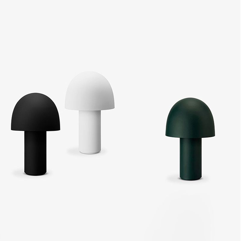 Mushroom Shaped Bedroom Table Lamp Metallic 1-Light Macaron Style Night Light