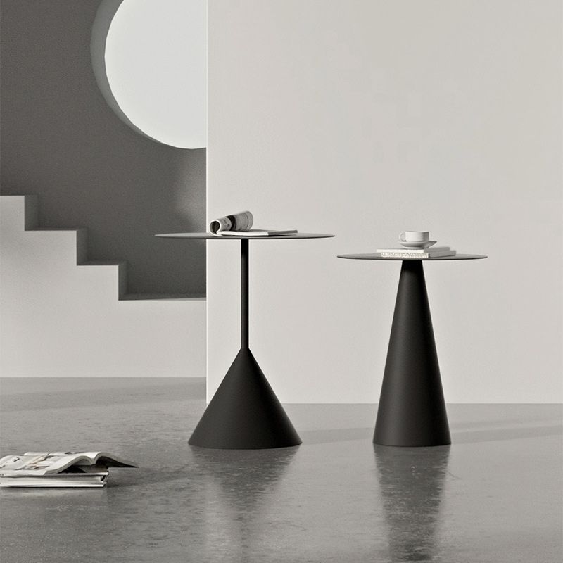Iron 2 Piece Bunching Tables with Round Top and Pedestal Base
