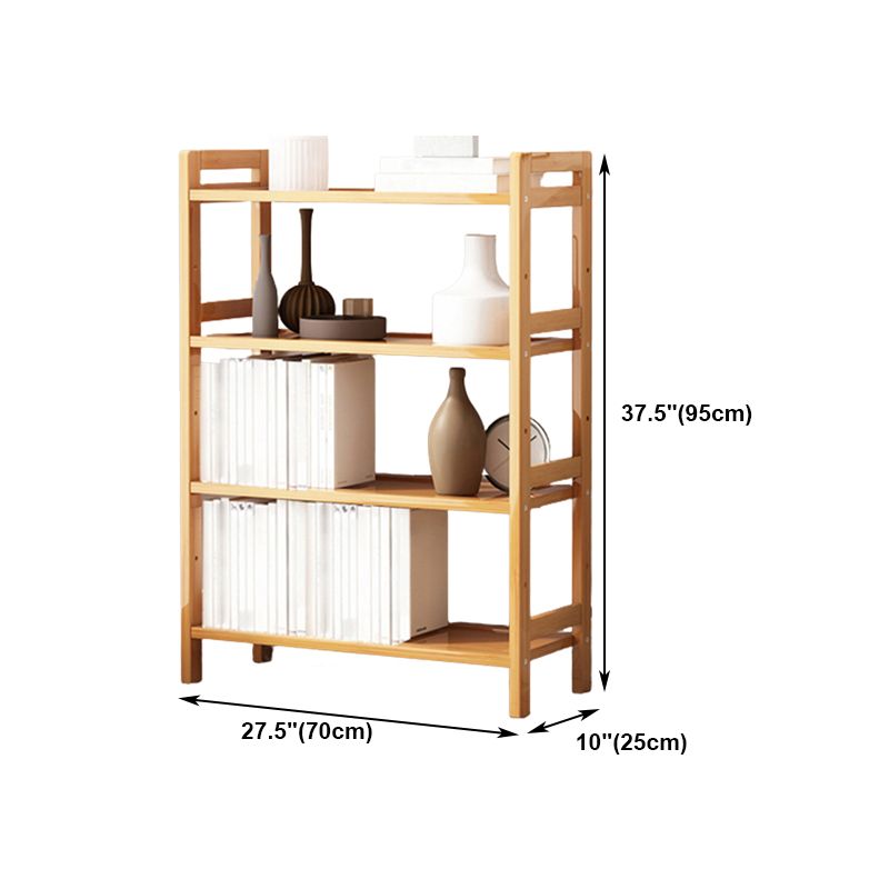 Etagere Bookcase Bamboo Open Back Shelf Bookcase for Study Room