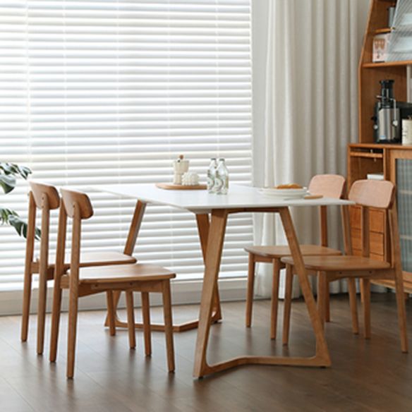 Contemporary Solid Wood Dinette Set with Rectangle Table Dining Room Set for Restaurant