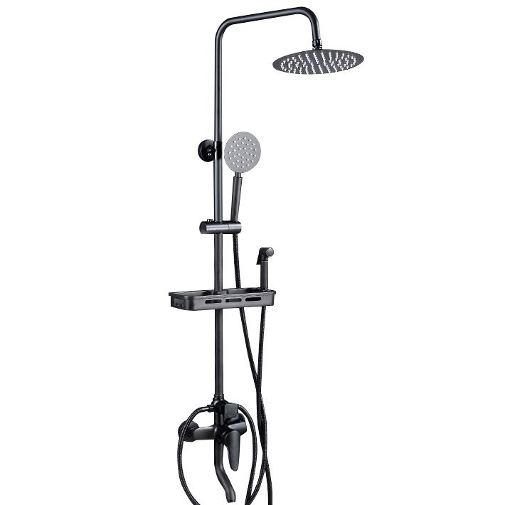 Adjustable Spray Pattern Shower Combo Metal Shower Faucet  Arm Shower Head with Slide Bar