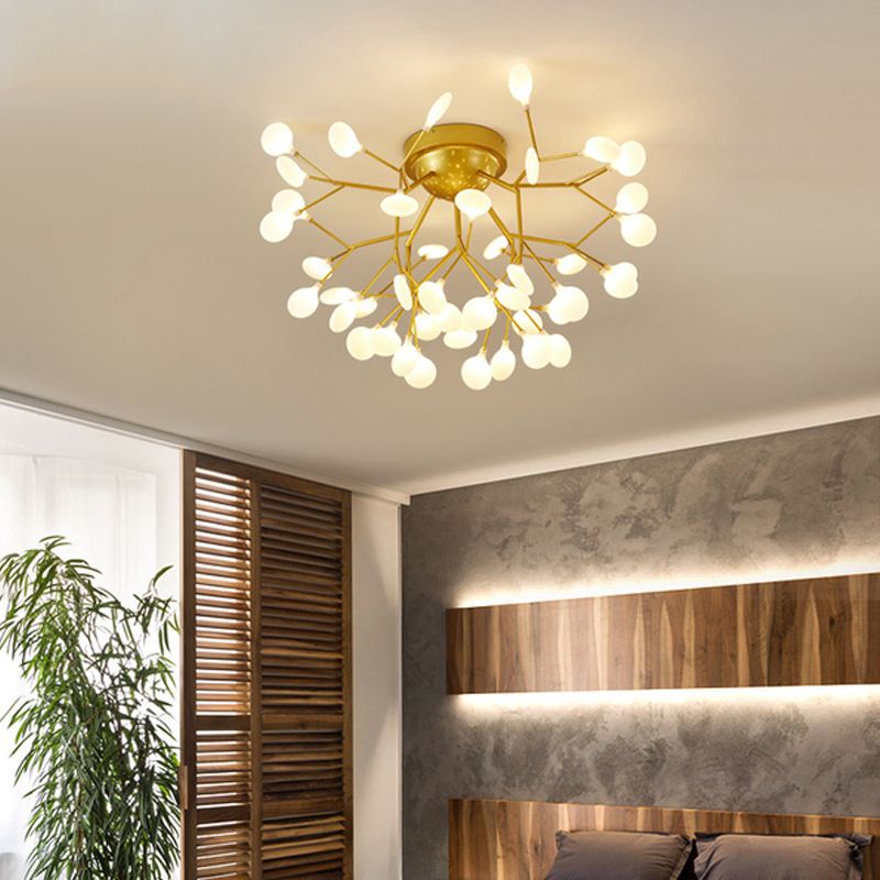 Modern Style Branch Flush Mount Metal Ceiling Light for Bedroom