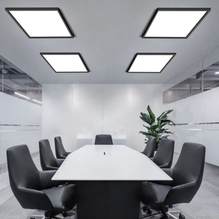 Plafonnier LED carré moderne à 1 lumière en aluminium pour bureau