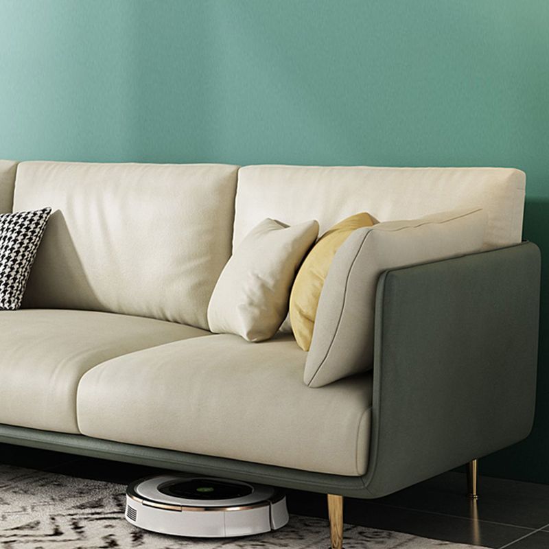 66" Wide Glam Sectional Sofa Leather L-Shape Stain-Resistant Sectionals