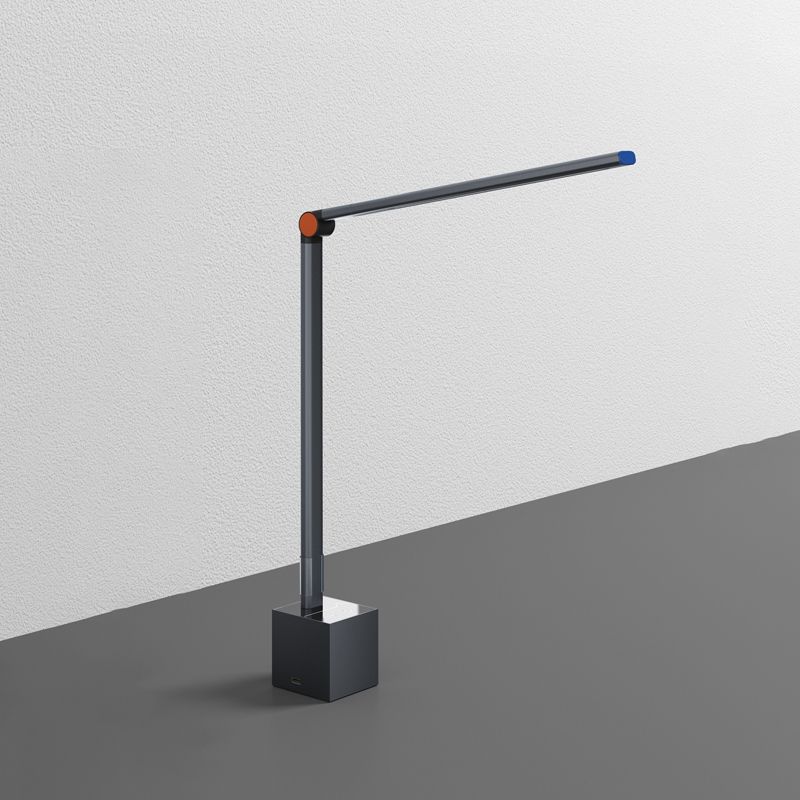 Lampada da tavolo da notte lineare stile moderno in metallo lampada da comodino singolo leggero in nero