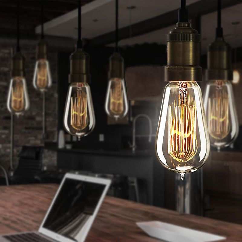 Metal Mini Hanging Pendellanter Vintage Style 1 Head Restaurant Hanging Fixture mit einstellbarem Kabel in Messing