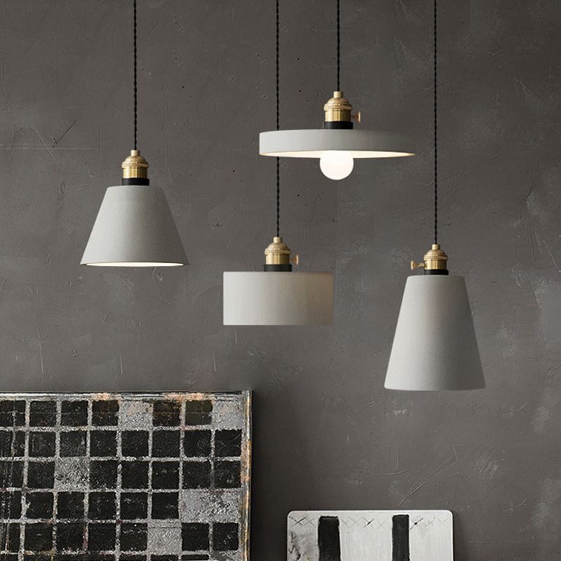 Brass Lamp Holder Cement Hanging Light 1-Light Nordic Simplicity Style Creative Lighting Pendant for Bedroom
