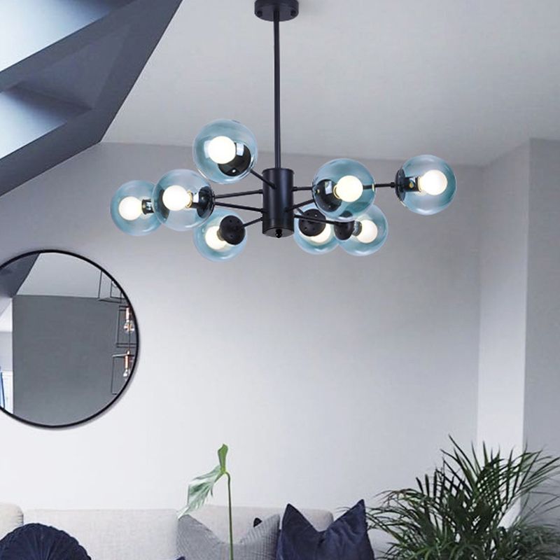 Globe Chandelier Light Fixture Modern Glass Pendant Lighting for Restaurant
