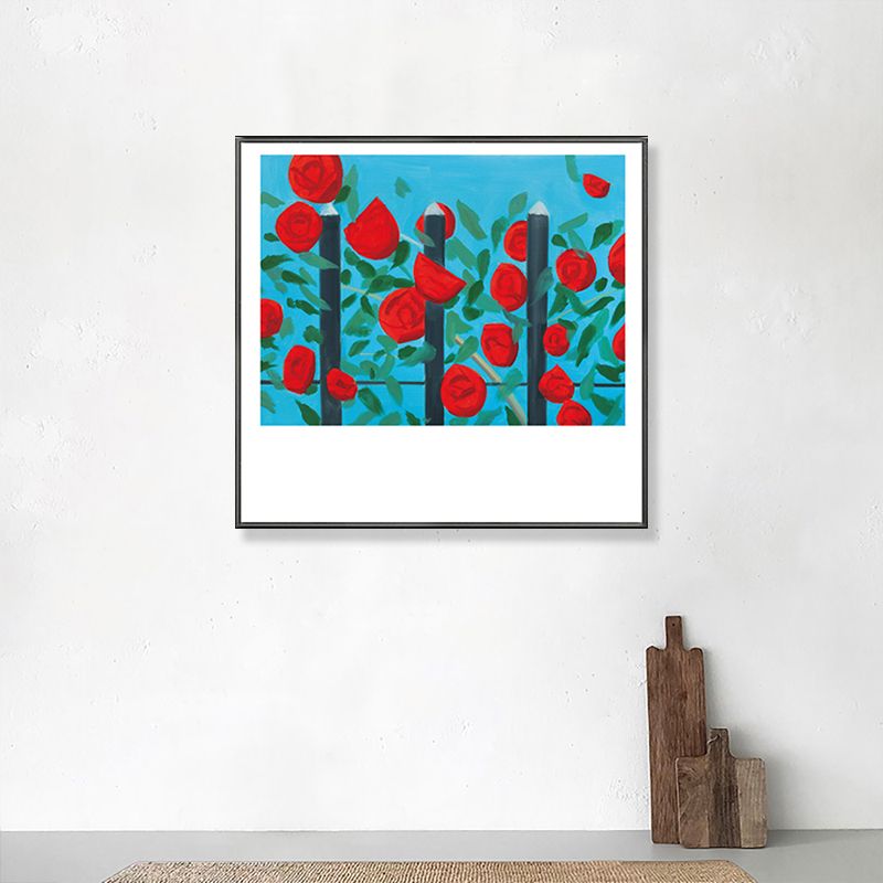 Décoration murale à motif de fleurs de couleur pastel, impression sur toile texturée rustique pour salle de jeux