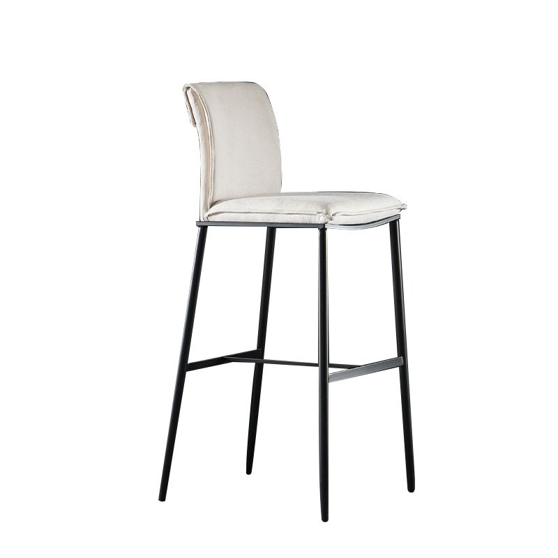 Armless Bar Stool Contemporary Low Back Dining Stool with Footrest
