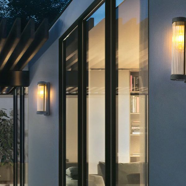 Black 1-Light Wall Lamp in Modern Concise Style Cylindrical Glass Wall Light