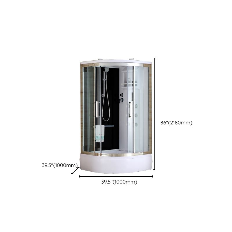 Framed Stainless Steel Tub & Shower Kit Rounded Clear Shower Stall