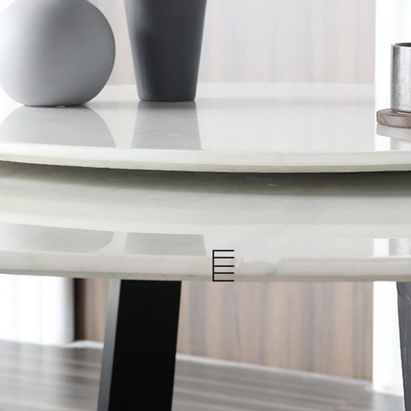 Marble Dining Table Set 1/4/5 Pcs Round Dining Table and Solid Wood Frame Chairs