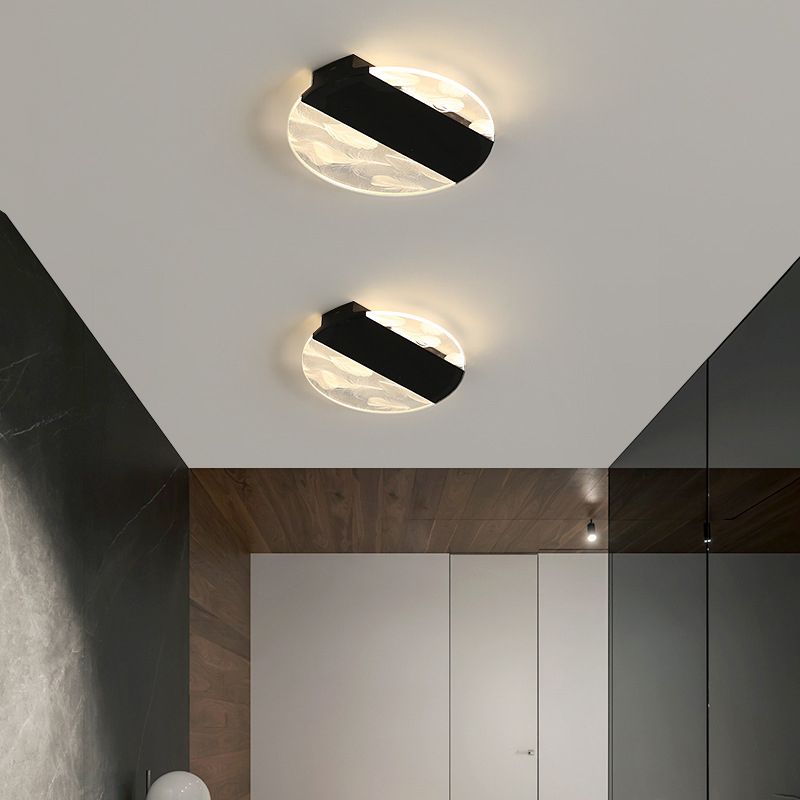 Lámpara de techo de plumas de hierro forjado con montaje empotrado LED geométrico creativo moderno con pantalla acrílica