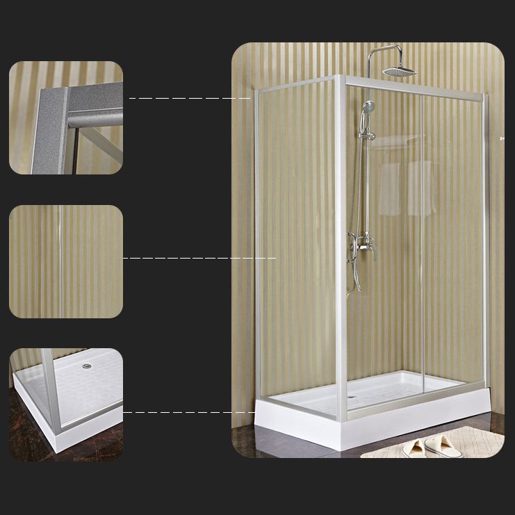 Rectangular Shower Kit Semi Frameless Tempered Glass Shower Enclosure