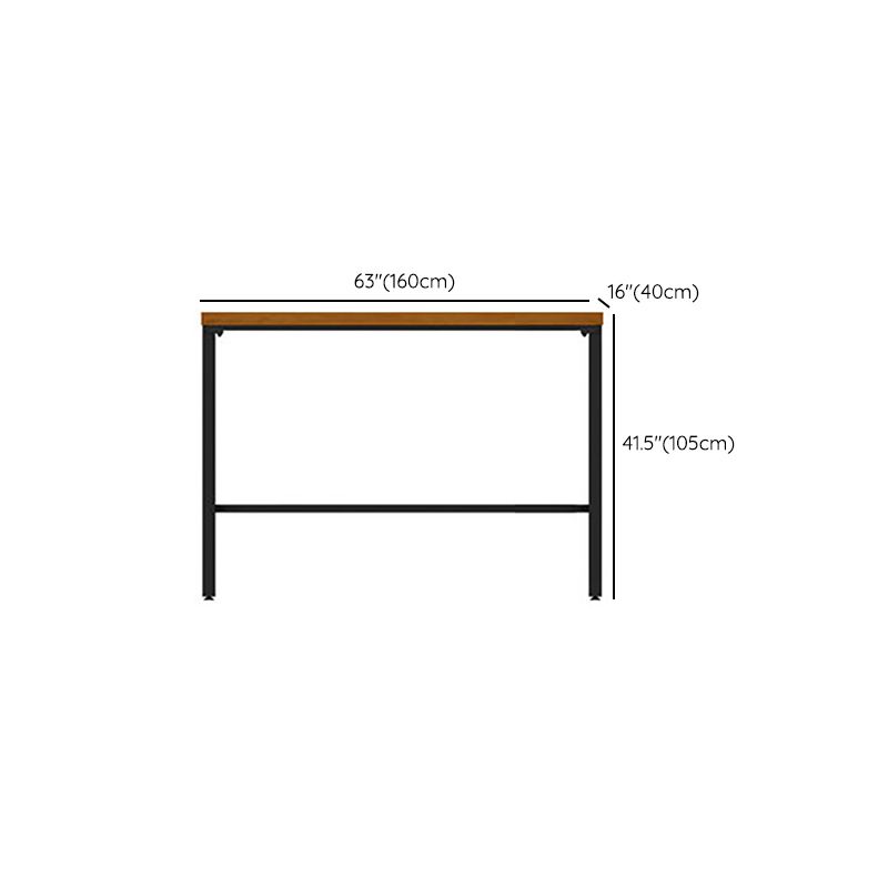 Glam Rectangle Pub Table Set 1/2/3/7 Pieces Pine Wood Top Bar Table with Metal Stools