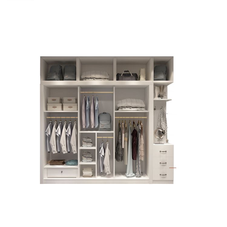 Sliding White Wardrobe Armoire Engineered Wood Wardrobe Cabinet