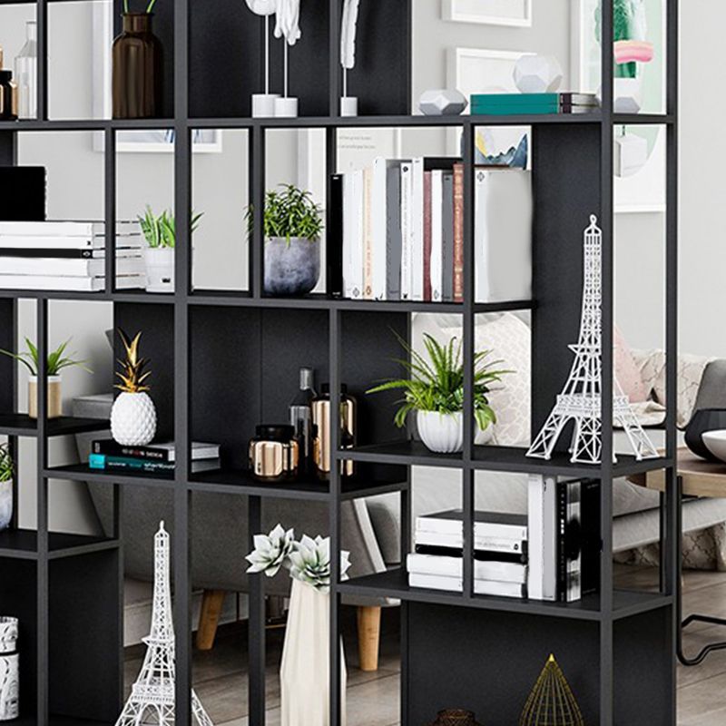 Industrial Metal Etagere Book Shelf with Rectangular Shelves Bookcase