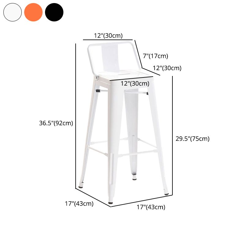 Industrial Style Armless Barstool Iron Counter Stools with Pedal for Coffee Shop