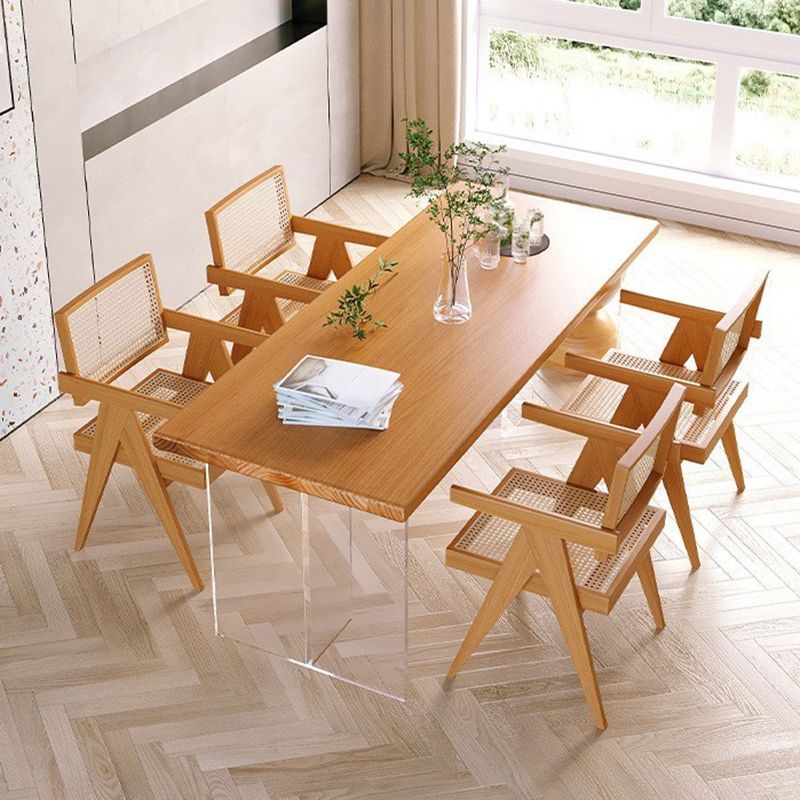 Modern 1/2/5 Pieces Dining Set Rectangle Wood Dining Table for kitchen