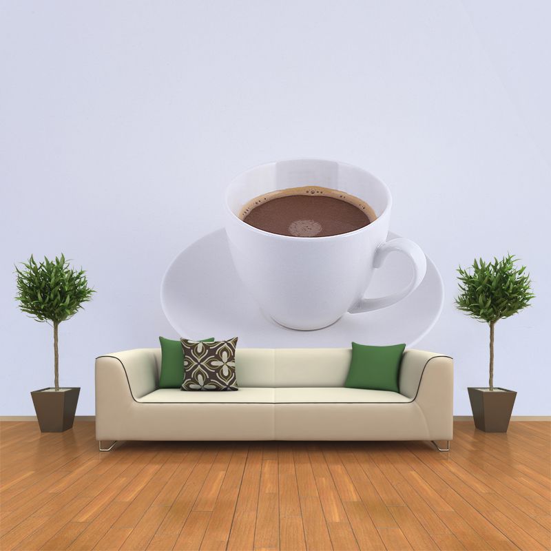 Cup of Coffee Mural Mildew Resistant for Coffee Shop, Moisture Resistant