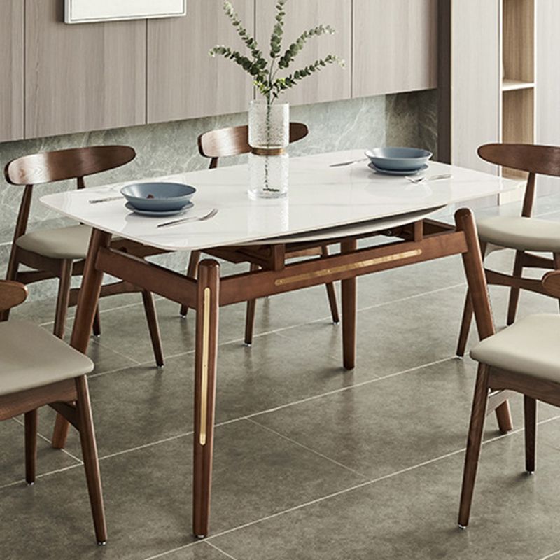 Modern Dining Round Table Sintered Stone Table with 4 Legs for Home