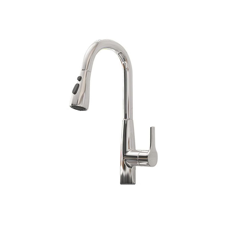 Modern Style Bar Faucet Copper Lever Handle Pull Down Gooseneck Bar Faucet