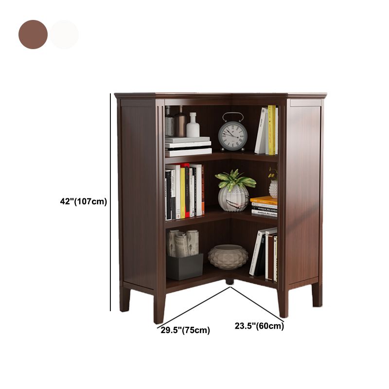 Solid Wood Closed Back Bookshelf Nordic Standard Bookcase with Shelves