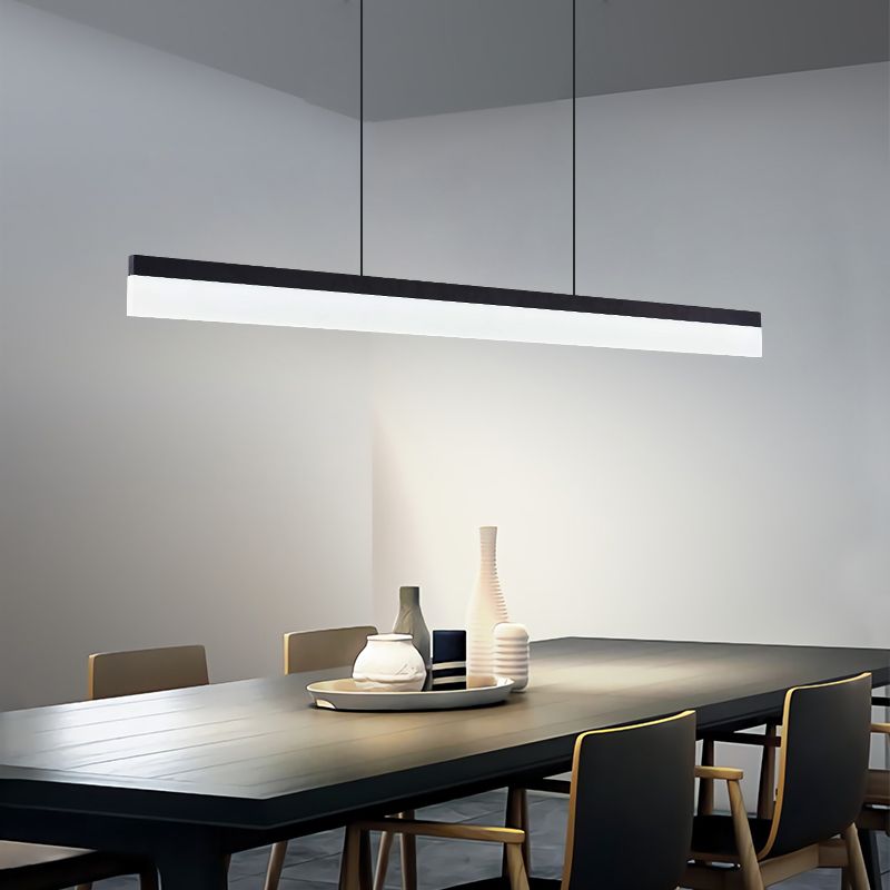 Nordic Modern Island Light LED Simple Rectangle Aluminum Pendant Light Fixture
