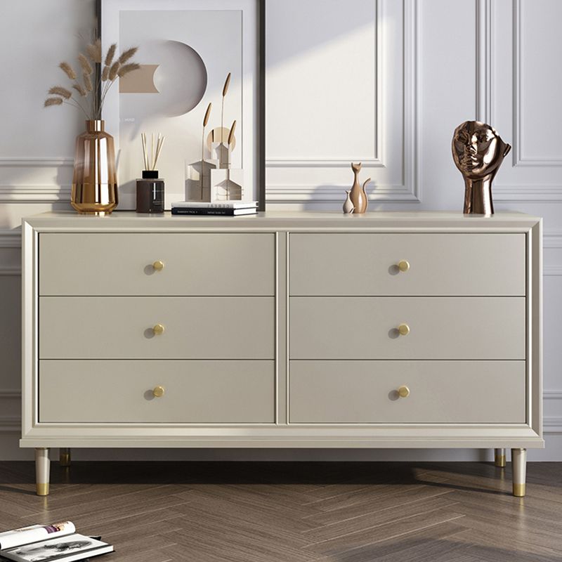 Glam Champagne Color Storage Chest with Soft-Close Drawers for Home